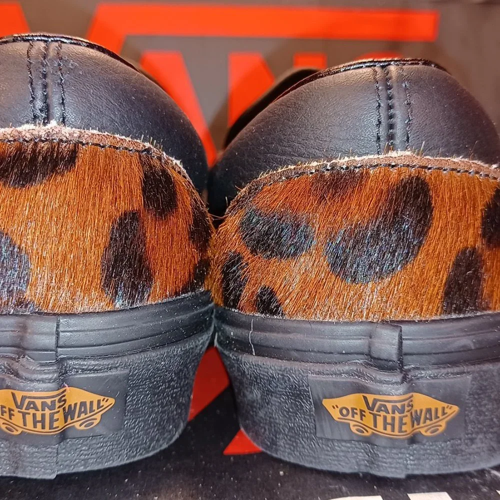 Vans Classic Slip-On Calf Hair Dark Leopard Black Men's 7/Womens 8.5 VN0A7VCFAB0 - Picture 7 of 12